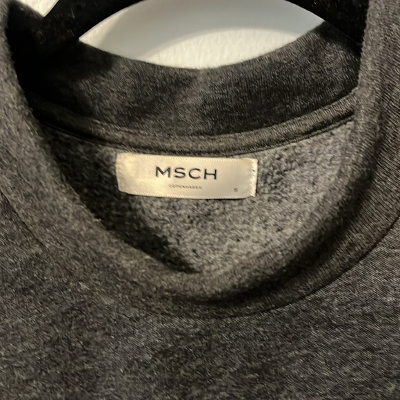 MSCH COPENHAGEN SMALL Sweatshirt Baggy Oversized Dk Gray White Colorblock - Picture 3 of 8